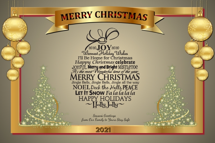 Merry Christmas Warmest holiday wishes Cartaz template