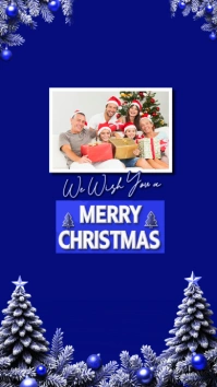 Merry Christmas wish card Facebook Story template