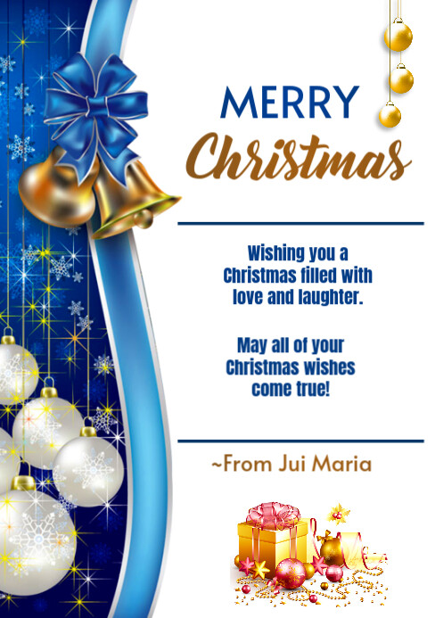 Merry Christmas wish card flyer A5 template