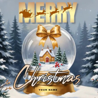 Grijs Christmas Greeting Square Template