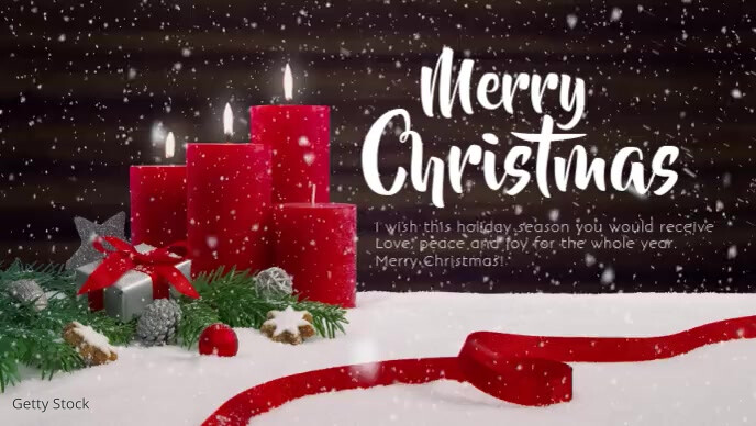 Merry Christmas Wishes Video Greeting Card Facebook-covervideo (16:9) template