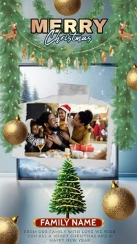 MERRY CHRISTMAS WITH FAMILY PHOTO Instagram Story template