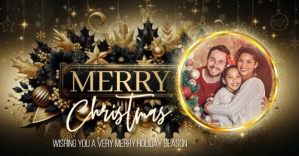 merry christmas with photo facebook post template