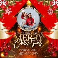 merry christmas with photo instagram post Square (1:1) template