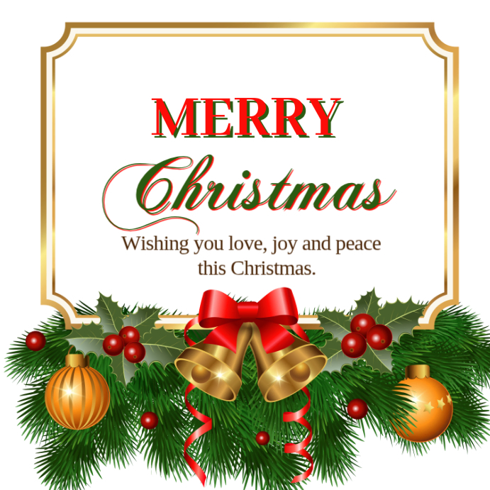 Merry Christmass Invitation Card Instagram Post Template | PosterMyWall