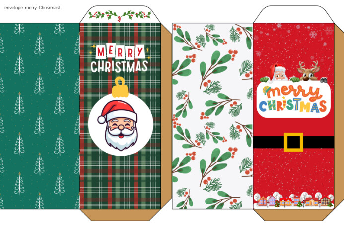 Merry Christmast Envelope A4 template