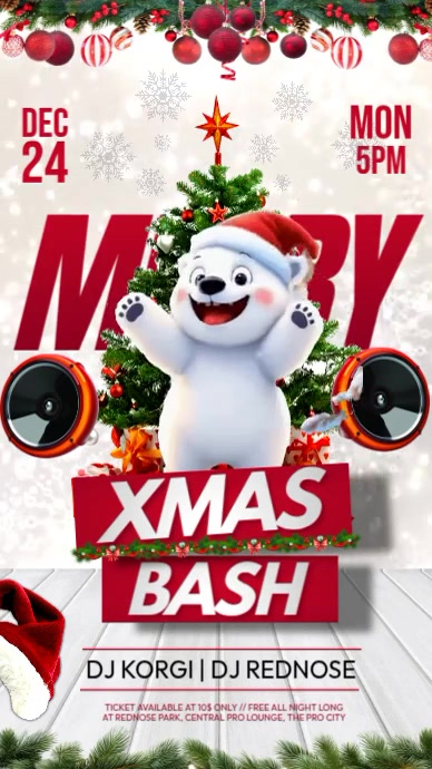 Merry Xmas Bash Party Reel Instagram-Reel template