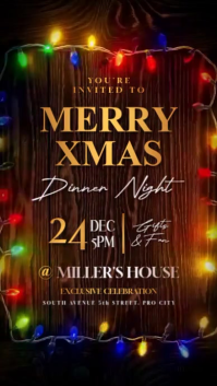 Merry Xmas Dinner Night Invitation Instagram Reel template