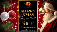 Merry Xmas Garden Night Invitation YouTube Thumbnail template