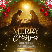 Mery Christmas Baby Jesus Manger Video Vierkant (1:1) template