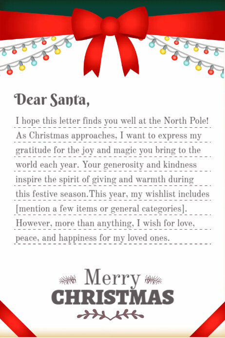 Santa Message Template – Free Printable Santa Claus Template ...