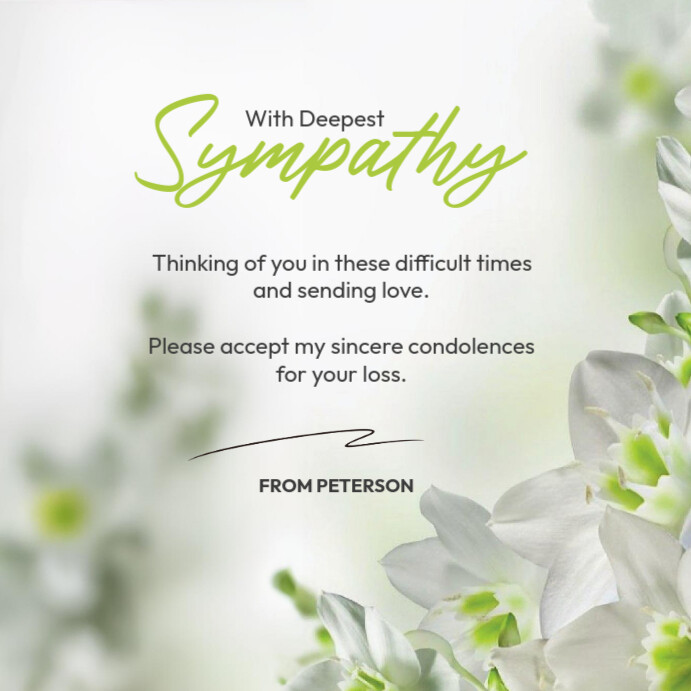 Message of condolence Instagram Post template