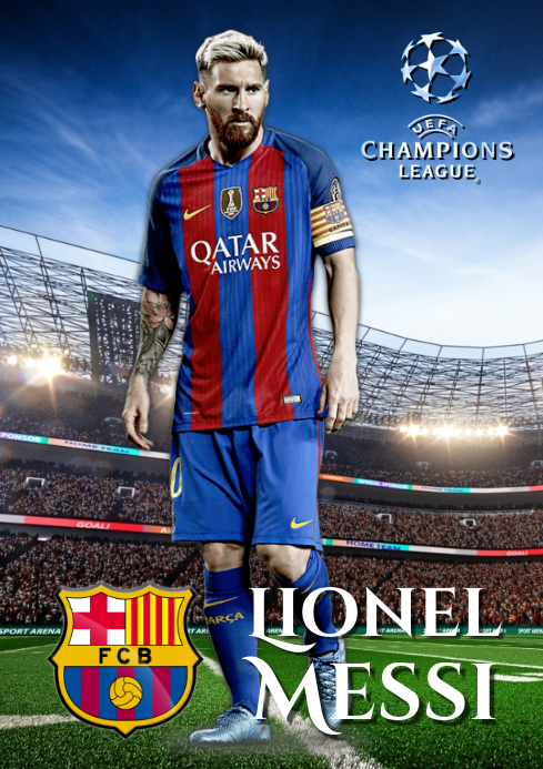 Messi Fc Barcelona Template Postermywall