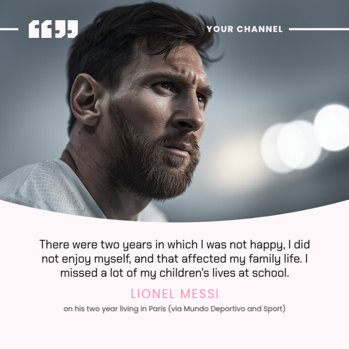 Messi Msg Copia de Messi PSG Message Post Template | PosterMyWall