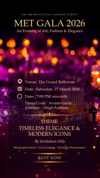 Met Gala Invitation Flyer Instagram Story template