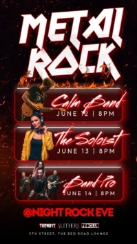 Metal Rock Concert Schedule Instagram Story template