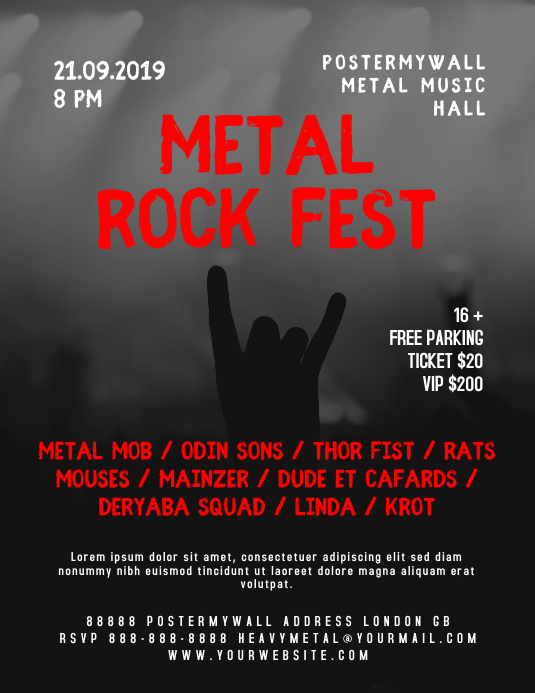 Metal Rock Fest Music Event Flyer Template Postermywall