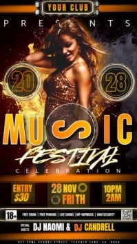 Gold Party Event Ad Design Template Instagram Story