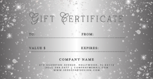 Grey Gift Certificate Facebook Shared Image Template