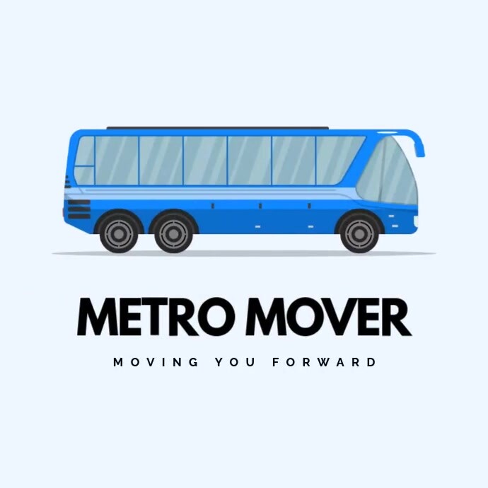 Metro Mover Animated Bus Logo – Editable Travel Poster Template Ilogo