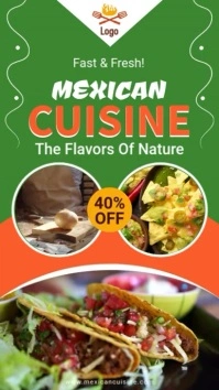 Mexican Cuisine digital signage restaurant ad Affichage numérique (9:16) template