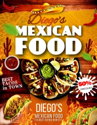 Mexican cuisine food restaurant Chipotle promotion online flyer poster design template