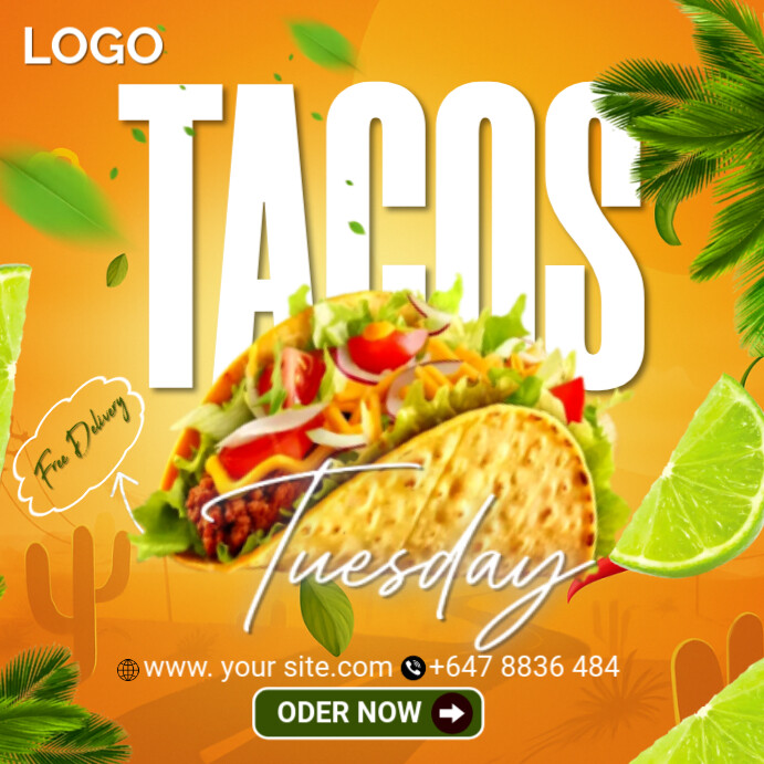 mexican food Publicação no Instagram template
