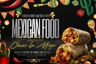 Mexican Food Menu Deals Póster template