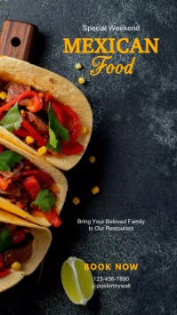 Mexican Food Special Weekend Instagram Story Pantalla Digital (9:16) template
