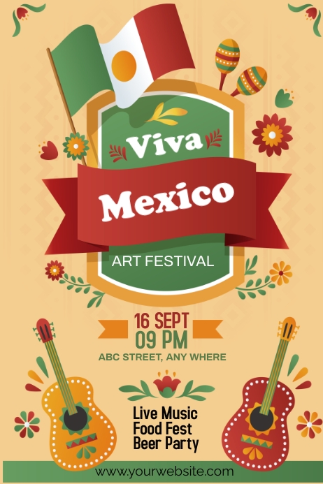 Mexican Independence Day, mexico day Poster template