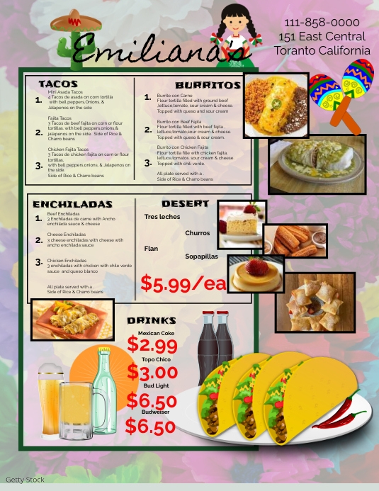Spanish Menu Project
