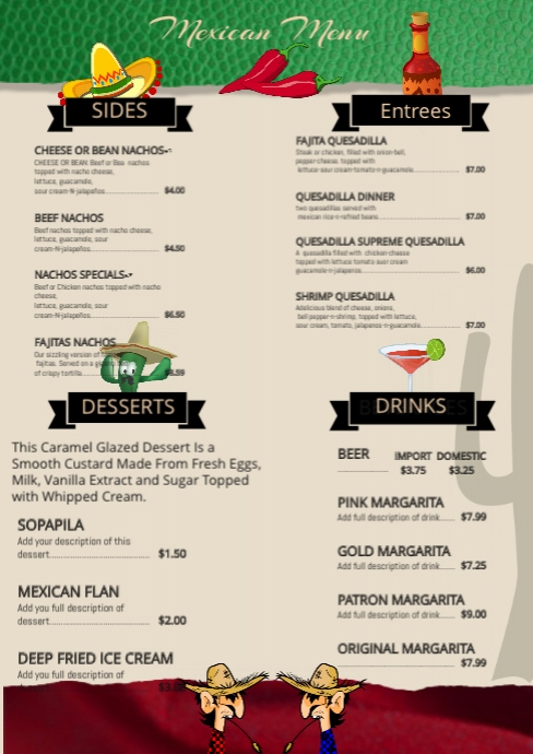 Mexican Menu Template Postermywall