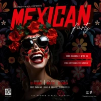 Mexican party ad template Publicación de Instagram