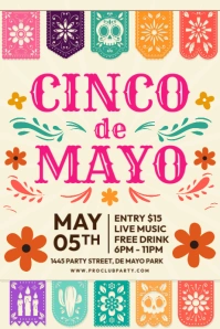 Mexican Party Poster template