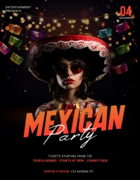 Mexican Party flyer template ใบปลิว (US Letter)