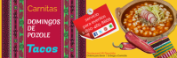Pink Mexican Food Promotion Banner 2' × 6' Template