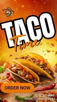 Mexican restaurant, taco, bar and grill flyer История на Instagram template