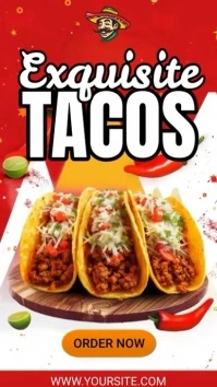 Mexican restaurant, taco, bar and grill flyer Instagram Story template