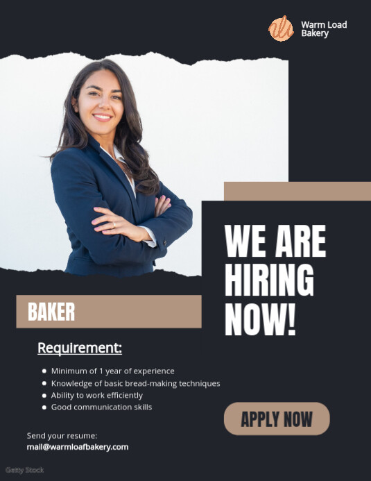 Mexican Woman Hiring Post Folheto (US Letter) template