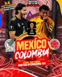 mexico vs colombia  amistoso internacional de la fifa 2025 Instagram Portrait template
