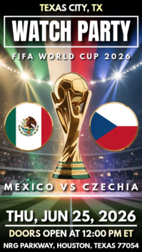 MEXICO VS CZECHIA WATCH PARTY : FIFA World Cup Watch Party Instagram Story Instagram-Story template