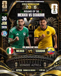 Mexico vs ecuador  FIFA World Cup 2026 Match Instagram Portrait template