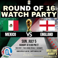Mexico vs England: FIFA World Cup Match Watch Party Instagram Post Template Instagram-bericht