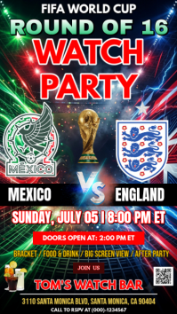 Mexico vs England Epic Battle – FIFA World Cup 2026 Round of 16 Watch Party История на Instagram template