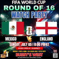 Mexico vs England Knockout Fever – FIFA World Cup 2026 Round of 16 Watch Party Message Instagram template
