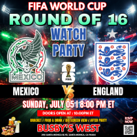 Mexico vs England Knockout Showdown – FIFA World Cup 2026 Round of 16 Watch Party Pos Instagram template