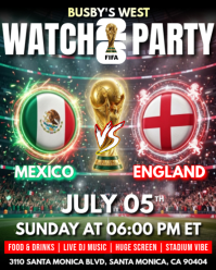 Mexico Vs England Watch Party : FIFA World Cup Watch Party Instagram Portrait template