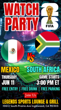 Mexico Vs South Africa FIFA World Cup 2026 Watch Party Instagram Story Template Instagram-Story