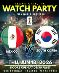 Mexico Vs South Korea Watch Party : FIFA World Cup Watch Party Instagram Portrait template