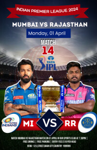 MI Vs CSK Ipl Match Poster Template PosterMyWall mi-vs-csk-ipl-match-poster-template-postermywall